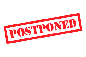 Fototapeta premium Postponed stamp symbol, label sticker sign button, text banner vector illustration