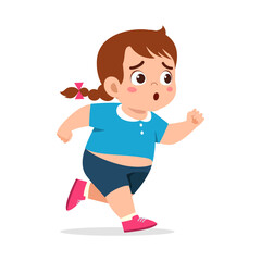 fat little kid do running for weight loss