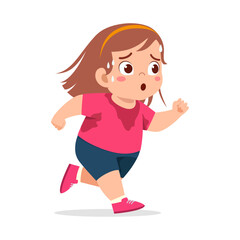 fat little kid do running for weight loss
