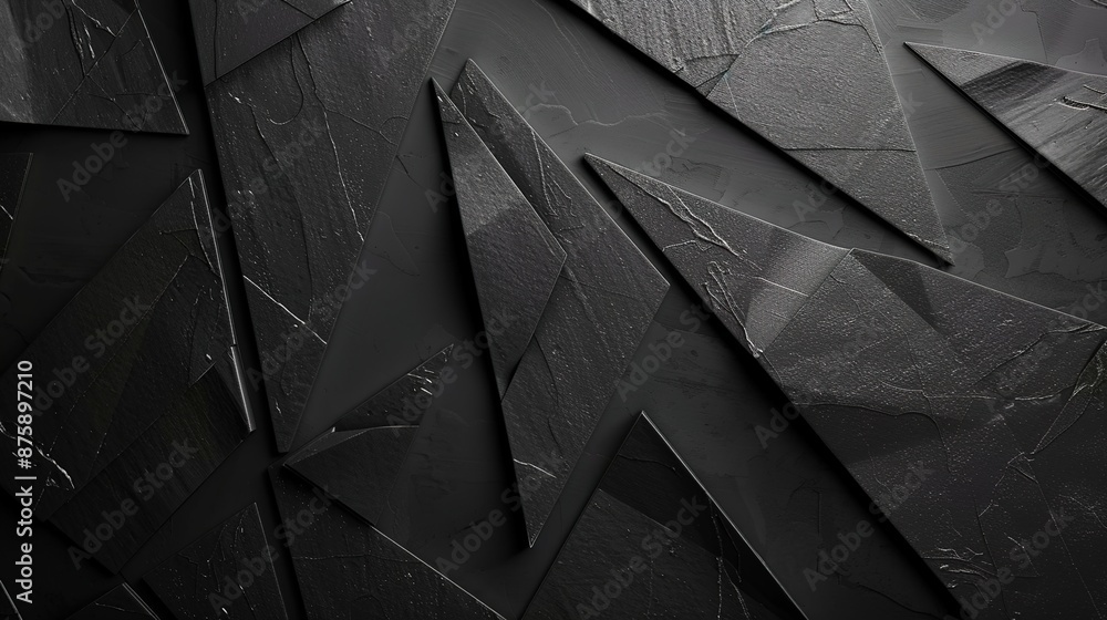 Poster sharp angular lines on stylish black surface for modern design aesthetic