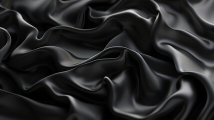 Obraz premium Fluidity in Darkness: Abstract Textured Black Background with Soft Flowing Lines