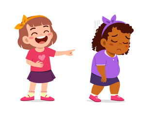 little fat kid get bullied by friend and feeling sad