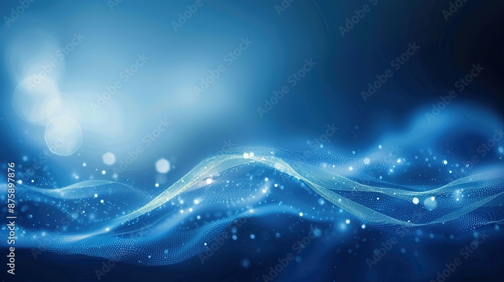 Poster modern blue background with subtle light effects and ample copy space
