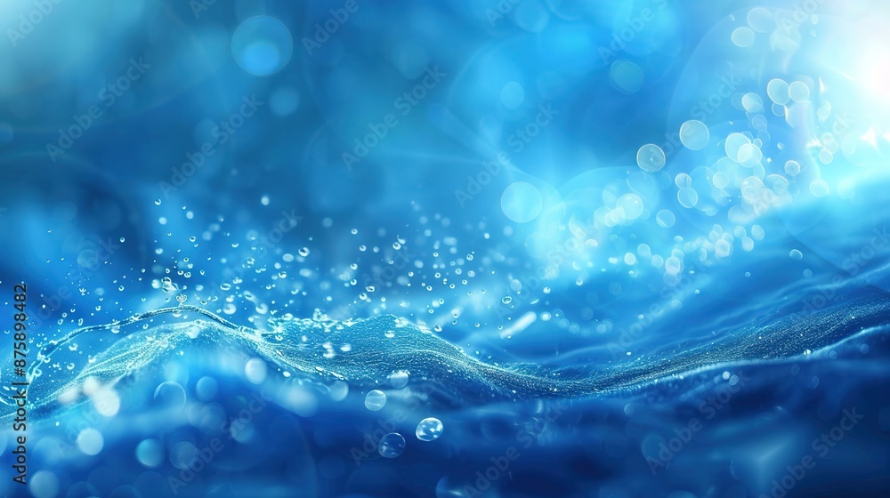 Poster serene blue elegance - abstract background with soft light effects and ample space for text or graph