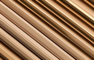 Metal gold texture striped background, diagonal lines. Bronze glitter stripes. Geometric pattern. Stylish texture. Gold pattern. Abstract golden background