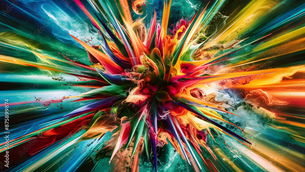 Poster abstract background with rays