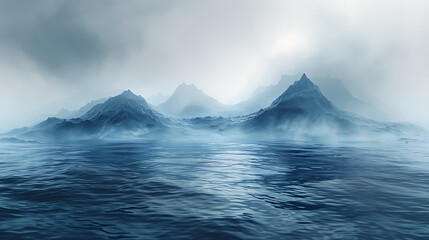 Blue Gray Abstract Canvas Banner Minimalism