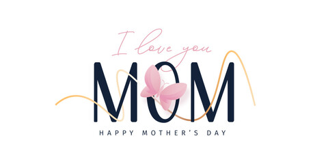 Happy mothers day illustration template design