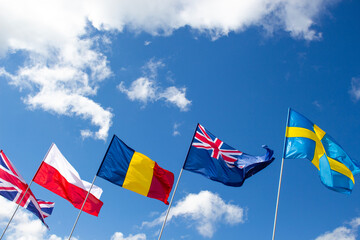 International flags of multiple countries