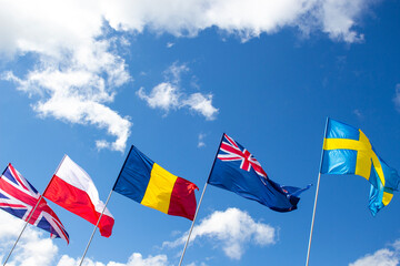 International flags of multiple countries