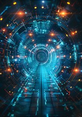 Obraz premium futuristic technology tunnel