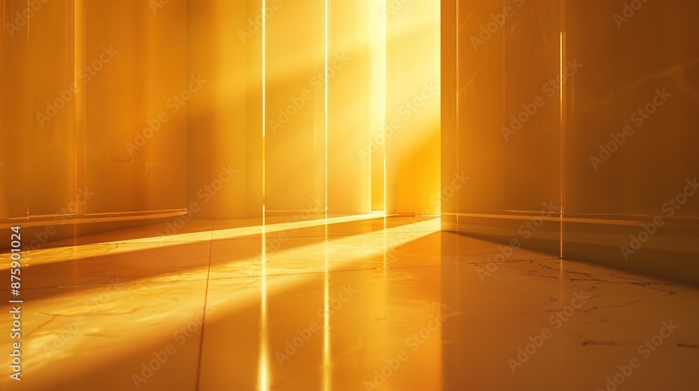 Poster serene golden glow - a calming background with negative space