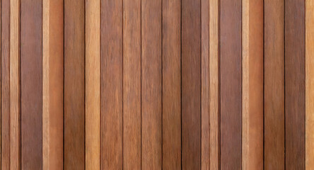 Panorama of vintage brown wood wall pattern and background seamless. Generative AI.