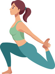 Young Woman Doing Yoga Stretch Pose Illustration