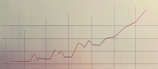 Simple line graph climbing on a clean muted canvas, representing trends.