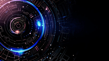 Fototapeta premium Futuristic technology background with concentric circles forming a hud element, perfect for any project needing a tech feel