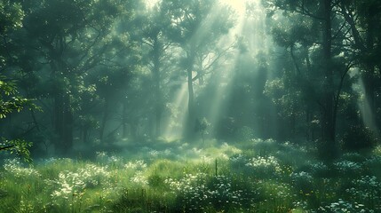 Obraz premium morning in the woods