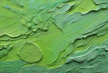 texture of rough strokes of lime and green