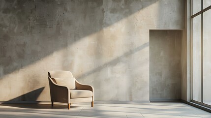 Single Beige Armchair in Elegant Room