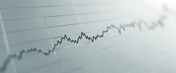Simple line graph on a clean sleek backdrop, symbolizing market trends.