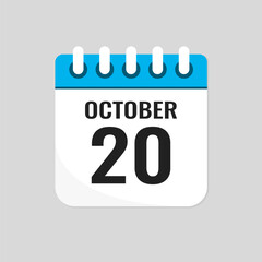 Icon page calendar day - 20 October