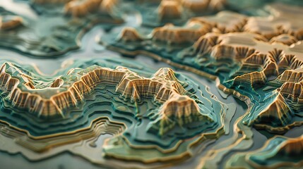 Detailed Topographic Map for Educational and Environmental Concepts