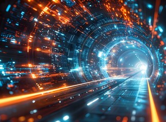 futuristic technology tunnel