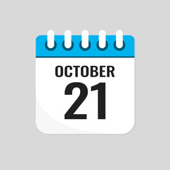 Icon page calendar day - 21 October