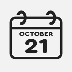 Icon page calendar day - 21 October