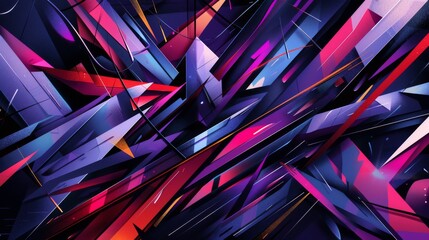 Abstract Shattered Glass Geometric Shapes