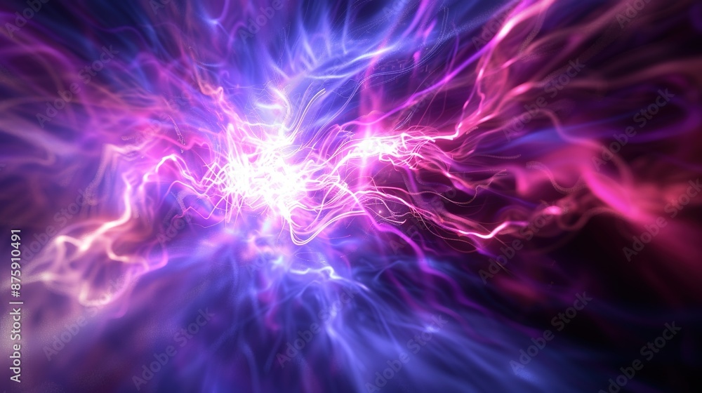 Poster captivating scientific visualization of magnetic fields manipulating plasma in fusion energy experim