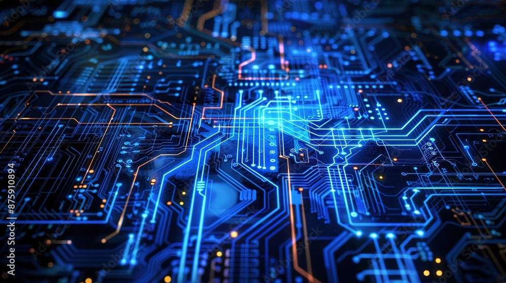 Aufkleber technological complexity - abstract electrical circuitry background with copy space