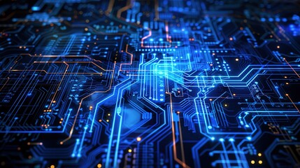 Obraz premium Technological Complexity - Abstract Electrical Circuitry Background with Copy Space
