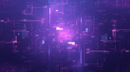 Fototapeta premium Abstract futuristic background in dark colors. Purple abstract microcircuits and processors. AI generative