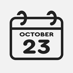 Icon page calendar day - 23 October