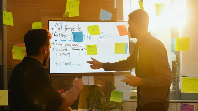 Office Meeting Discussion About Project Progress and Planning