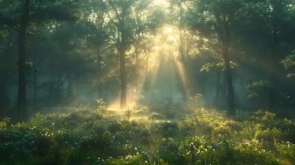 Obraz premium morning in the woods