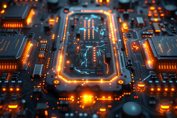 Neon Blue AI Cosmos: Abstract Futuristic Design