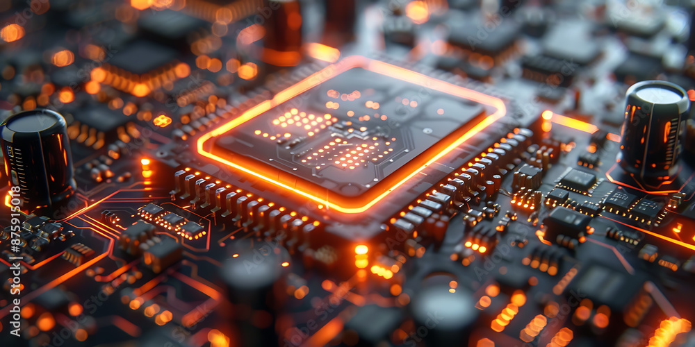Poster iot landscape: realistic canvas art with connected devices