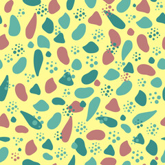 Abstract geometric pattern. Shapes, spots, blots. Seamless color background, vector texture.