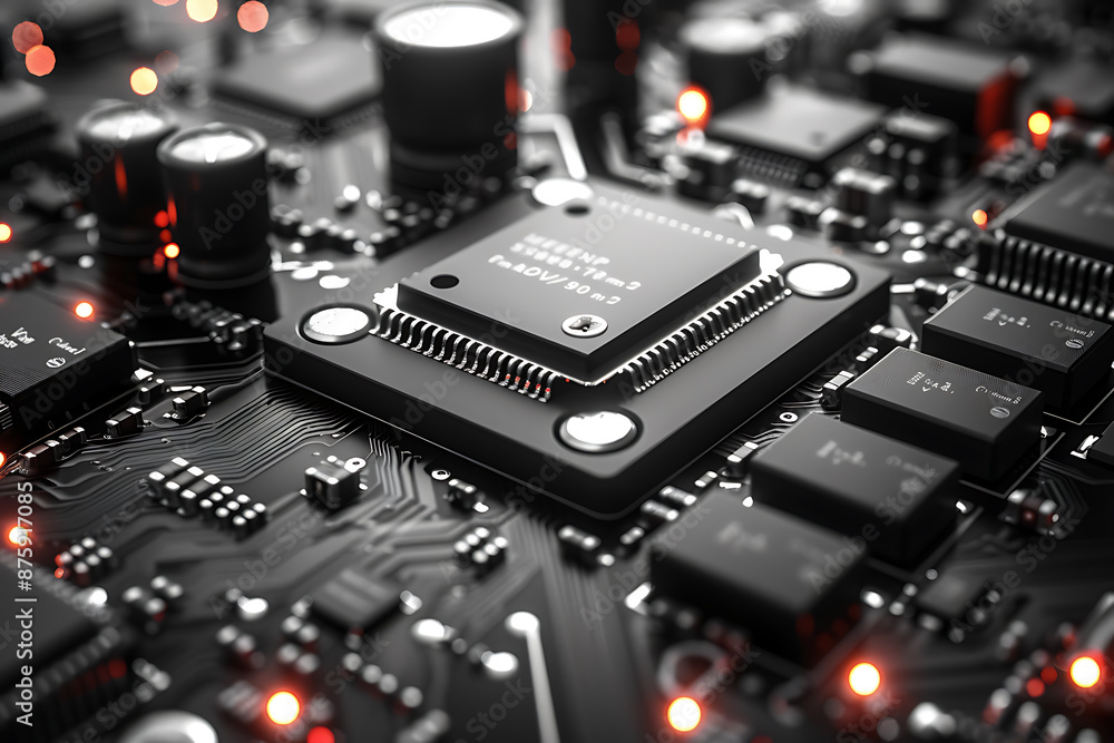 Poster realistic empty space for circuit boards design