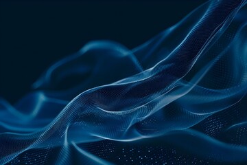 Obraz premium Abstract Blue Flowing Wave Background with Dots