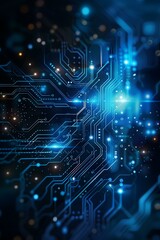 Fototapeta premium Abstract Technology Background with Blue Circuit Board Design