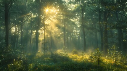Obraz premium morning in the woods