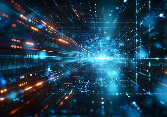 Obraz premium Digital Data Tunnel Background
