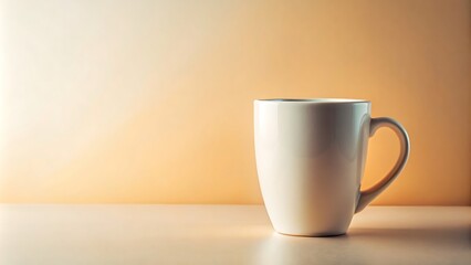 A coffee mug with a light background and space for a message.
