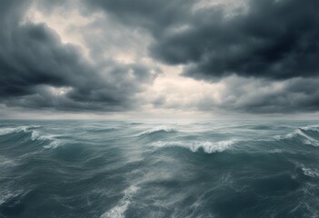 Obraz premium panorama environment dramatic cloud projection sea bright dark 360 high rendering blue black beautiful background map 3d equidistant hdri stormy resolution