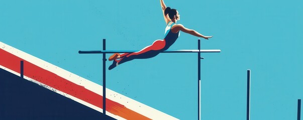 A gymnast practicing on parallel bars, Skills, focusing on precision and athletic mastery