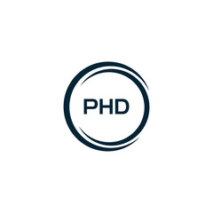 PHD logo. P H D design. White PHD letter. PHD, P H D letter logo design. P H D letter logo design in GOLD, GOLDEN LOGO, THREE, style. letter logo set in one artboard. P H D letter logo vector design.