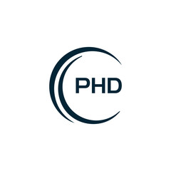 PHD logo. P H D design. White PHD letter. PHD, P H D letter logo design. P H D letter logo design in GOLD, GOLDEN LOGO, THREE, style. letter logo set in one artboard. P H D letter logo vector design.